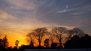 稲荷塚古墳から見た夕日