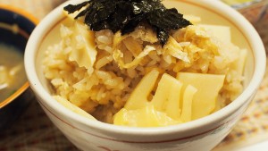 人生初のタケノコご飯